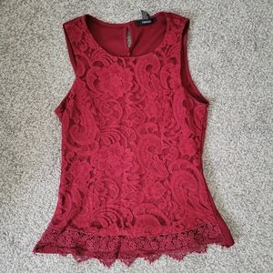 🌸5/$25🌸 Forever 21 Sleeveless Red Lace Top
